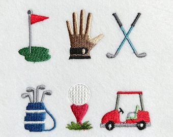 8 Sizes--Mini Golf--Machine Embroidery Design Set