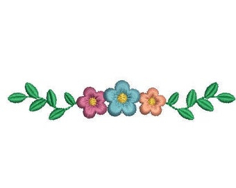 9 Sizes-Flower Border-Machine Embroidery Design--Instant download