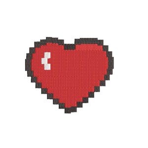 13 Sizes--Pixel Heart Machine Embroidery Design
