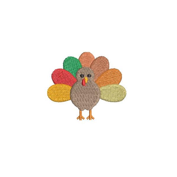 9 Sizes-Mini Turkey Machine Embroidery Design--Instant download