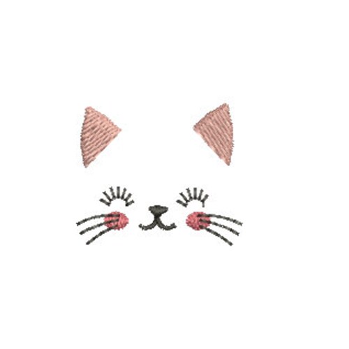 Mini Cat Face Machine Embroidery Design Etsy