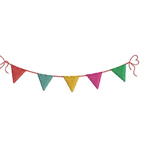 Birthday Flags--Machine Embroidery Design--Instant download