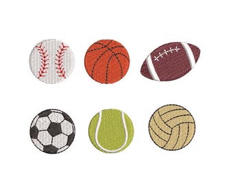 Miniballen-honkbal-basketbal-voetbal-voetbal-tennisbal-volleybal--machineborduurontwerpset--direct downloaden
