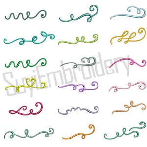 18 designs-15sizes-Curly Swirly Accent Set--Machine Embroidery Design