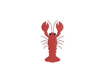 Mini Crawfish--7 Sizes--Machine Embroidery Design--Instant download