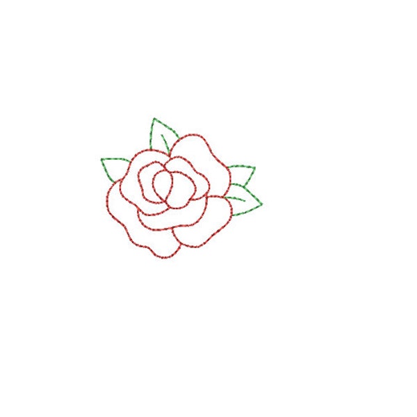 Mini Rose Stitch--10 Sizes--Machine Embroidery Design--Instant download