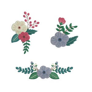 5 Sizes-Floral Border-Machine Embroidery Design Set--Instant download