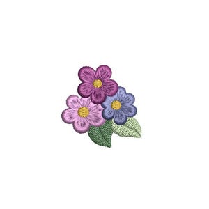 Mini Purple Flower--5 Sizes--Machine Embroidery Design--Instant download