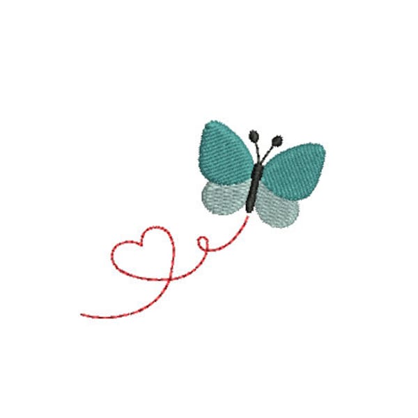 Mini Heart Butterfly--9 Sizes--Machine Embroidery Design--Instant download