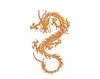 9 Größen – Drache – Stickmuster für die Stickmaschine – Sofort-Download