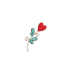 Mini Heart Flower--11 Sizes--Machine Embroidery Design--Instant download