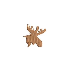 Mini Moose Head Silhouette--Machine Embroidery Design