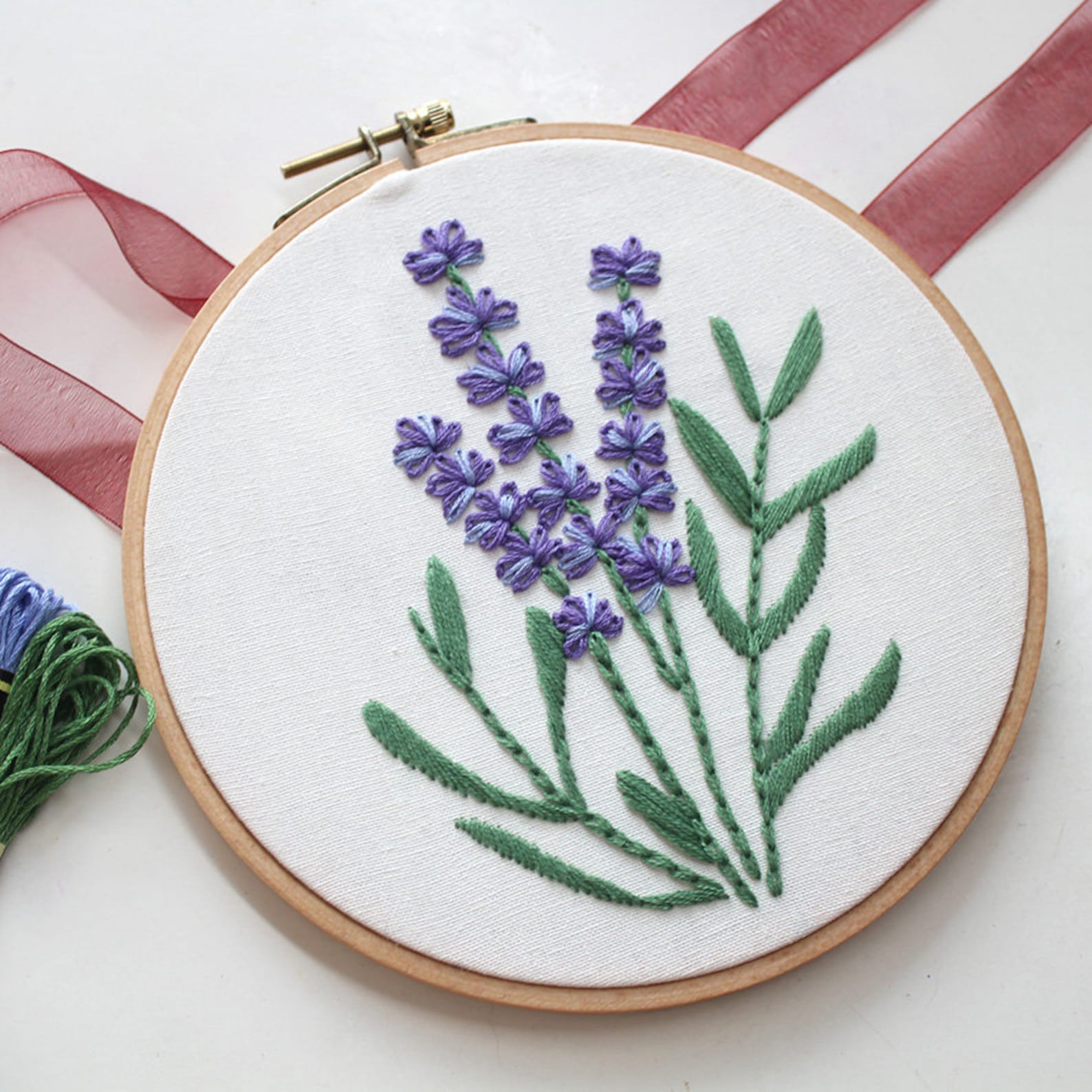 Lavender-hand embroidery pattern