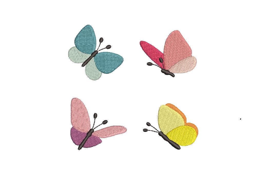 6 Sizes-Mini Butterfly--Machine Embroidery Design Set--Instant download