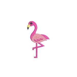 5 tamanhos - Mini Flamingo - Desenho para bordado à máquina