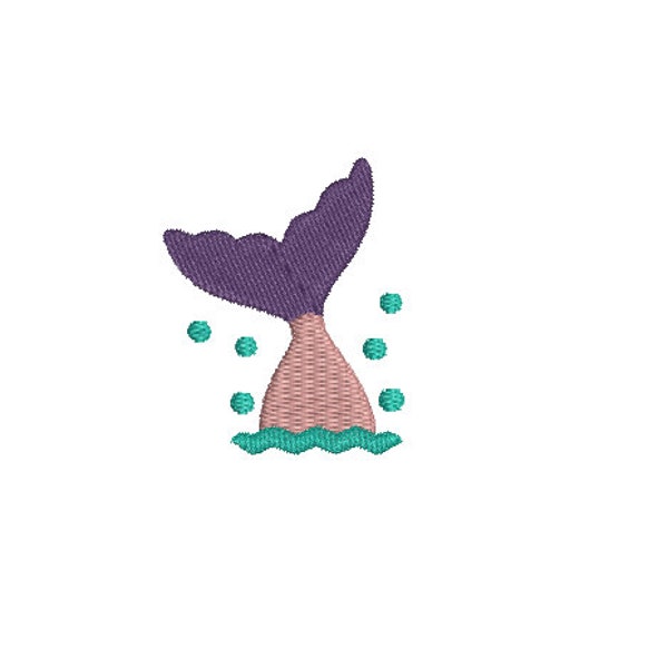 9 Sizes-Mini Mermaid Tail-Machine Embroidery Design--Instant download