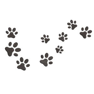 4 misure - Icona a forma di zampa - Disegno per ricamo a macchina - Download immediato