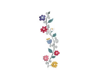 5 Sizes-Floral Border-Machine Embroidery Design--Instant download