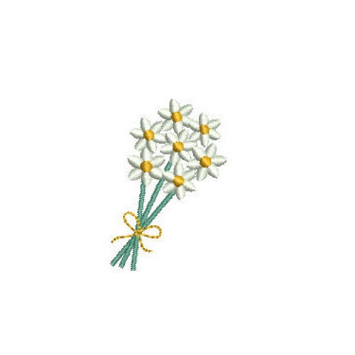 Daisy Embroidery Design Flower Machine Embroidery Design 4 Etsy