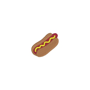 8 Sizes--Mini Hot Dog--Machine Embroidery Design--Instant download
