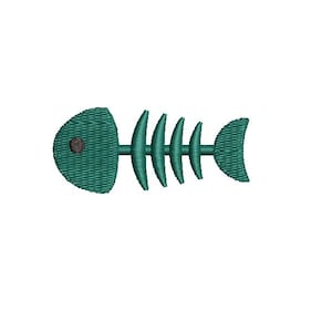 9 Sizes-Mini Fish Bones-Machine Embroidery Design--Instant download