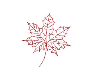 11 Sizes-Maple Leaf Quick Stitch-Machine Embroidery Design--Instant download