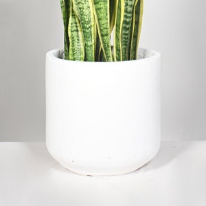 Large Planter Pot - 10&quot; Cylinder Pots - Indoor and outdoor Planter - Light Concrete Clay Pot - Plants not included