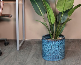 Large Ceramic Planter Pot - 10" Cylinder Pots - Indoor Planter  - Plants not included
