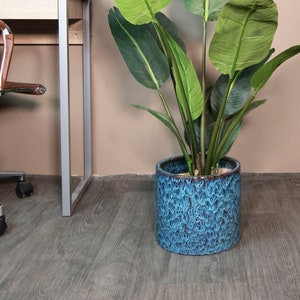 Large Ceramic Planter Pot - 10&quot; Cylinder Pots - Indoor Planter  - Plants not included