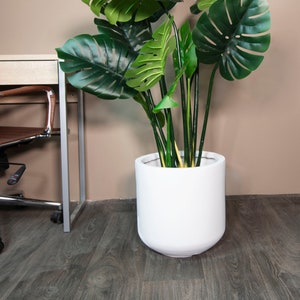 Extra Large Planter - Indoor and outdoor Planter - Cylinder Pots  -  Light Concrete Clay Pot - Plants not included