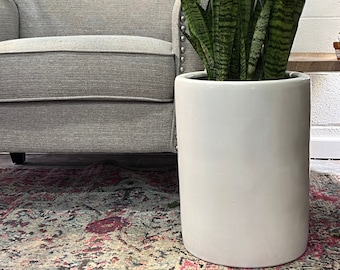 Tall Ceramic Pot - Extra Large Cylinder Planter - 12 inch Pot - Mid century Modern - Minimalist - Home Decor - Plant Gift