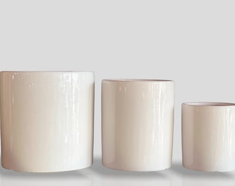 EtooCafe Ceramic Plants Pots Silver 5 inch Cylinder Glazed Flower Planter with Drain Hole Sacuer Minimalism for Indoor Garden EtooCafe Ceramic Plants Pots Silver 5 inch Cylinder Glazed Flower Planter with Drain Hole Sacuer Minimalism for Indoor Garden