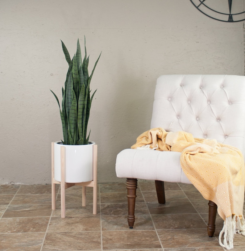 Large Ceramic Planter With Standplant Stand With Etsy