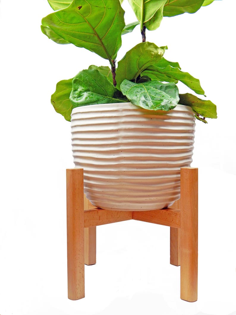 12 inch Large Plant Stand/Mid Century Modern Planter