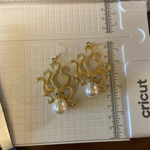 Golden Octopus Earrings