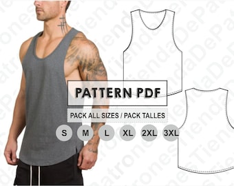 PATTERN Tank Top for Men, Sewing Pattern, Digital, Pattern PDF, Pack Size S - 3XL, Instant Download