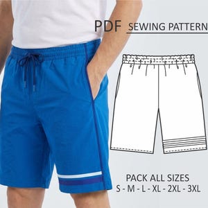 PATTERN Men's Sport Shorts, Gym Workout Pants Sewing Pattern, Men's Activewear, Digital, Pattern PDF, Pack Size S - 3XL, Instant Download