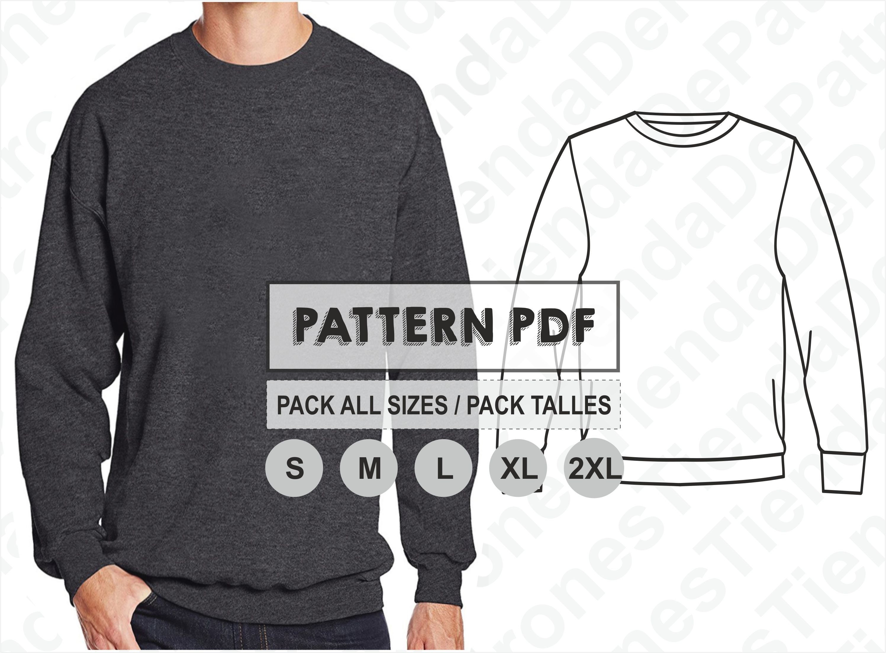 PATTERN Basic Sweatshirt for Men, Sewing Pattern, Digital PATTERN Basic Sweatshirt for Men, Sewing Pattern, Digital