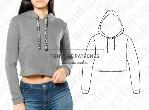 PATTERN Womens Crop Top Hoodies Sewing Pattern Digital Pattern PDF Pack Size XS Xl Instant Download Etsy