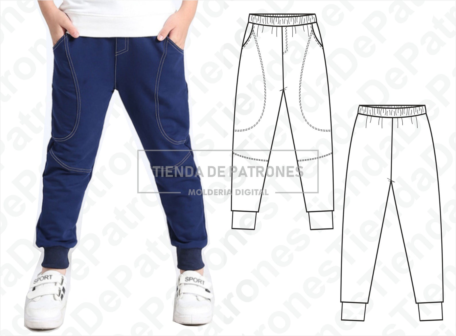 PATTERN Kids Jogger Pants Jogging Pants for Children Sewing Etsy