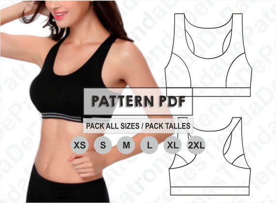 PATRON Top Deportivo Mujer Patron de Costura Digital Imprimible Patron en PDF Pack todos los talles XS al 2XL. Envio Gratis Etsy Espana