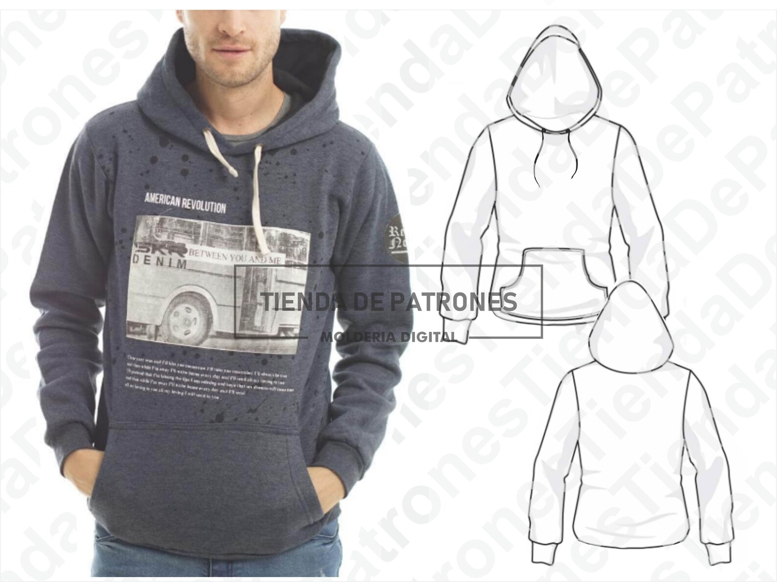 PATTERN Basic Hoodie for Men, Sewing Pattern, Digital, Pattern PDF ...