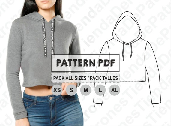 PATRON Buzo Top Mujer, Patrón de Costura, Digital Imprimible, Patron en PDF, Pack todos los talles XS al Xl. Envío Gratis