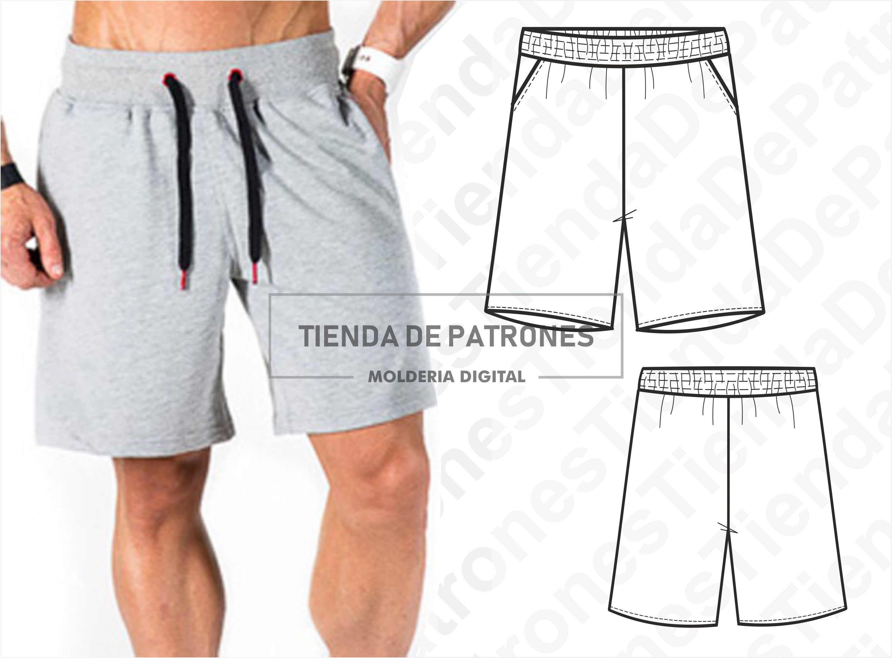 PATTERN Short Sport Pants for Men, Sewing Pattern, Digital PATTERN Short Sport Pants for Men, Sewing Pattern, Digital