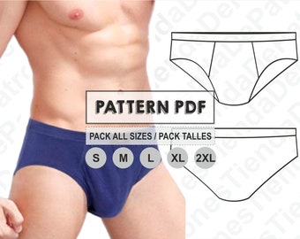 PATTERN Slip-on Briefs for Men, Sewing Pattern, Digital, Pattern PDF, Pack Size S - 2XL, Instant Download