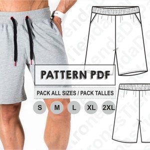 PATTERN Short Sport Pants for Men, Sewing Pattern, Digital, Pattern PDF, Pack Size S - 2XL, Instant Download