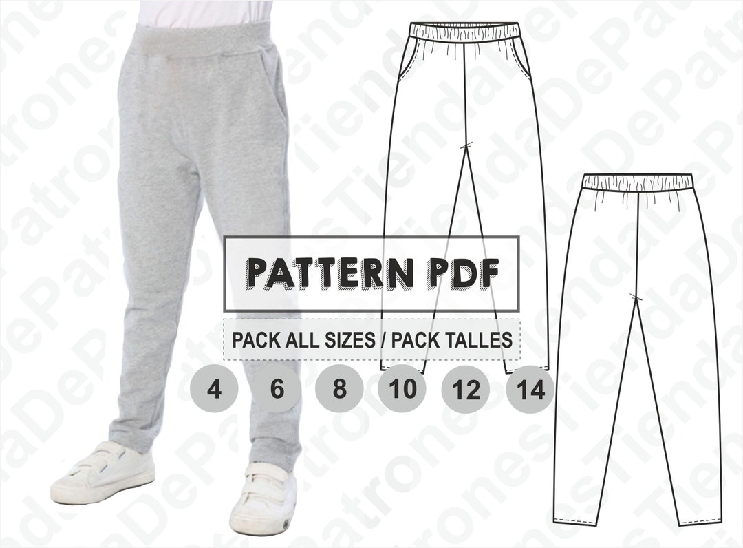 PATTERN Kids Jogger Pants, Jogging Pants for Children, Sewing Pattern