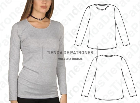 PATTERN Shirt Women Long Sleeve, Women's T-shirts, Sewing Pattern, Digital, Pattern  PDF, Pack Size XS 2XL, Instant Download -  Canada