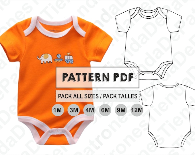 PATTERN Baby Onesie, Romper Suit, Baby Onepiece, Sewing Pattern