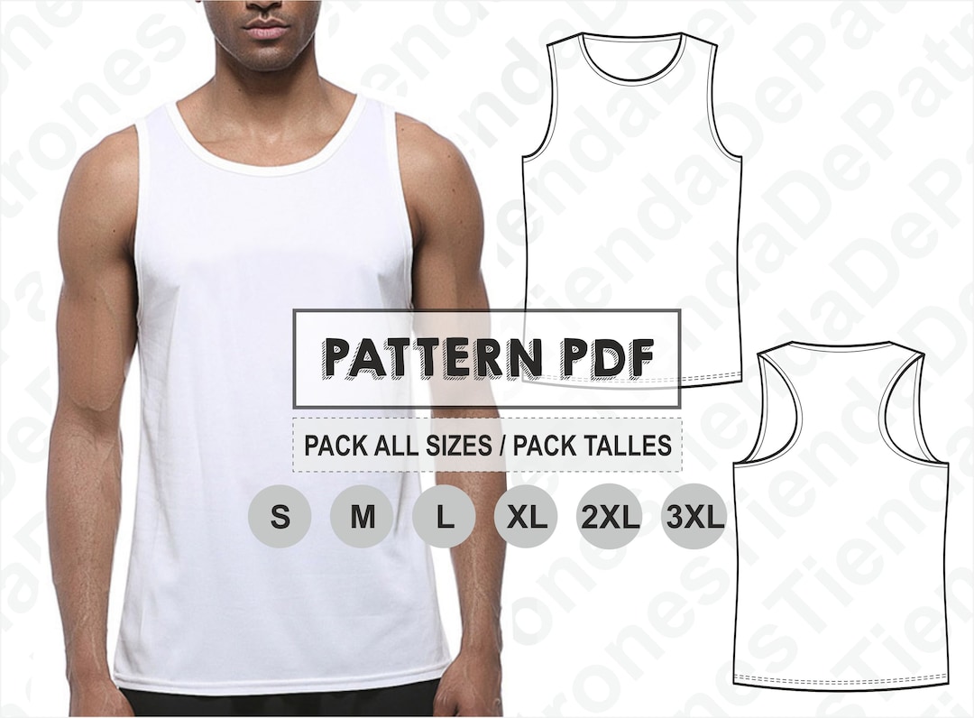 PATTERN Tank Top for Men, Sewing Pattern, Digital, Pattern PDF, Pack